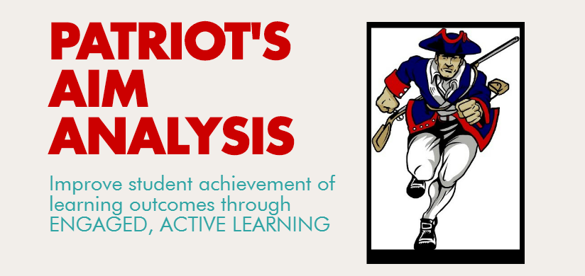 Patriot's Aim Analysis. Improve student achievement of learning outcomes through engaged and active learning.